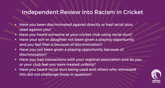 Update on the independent review into cricket